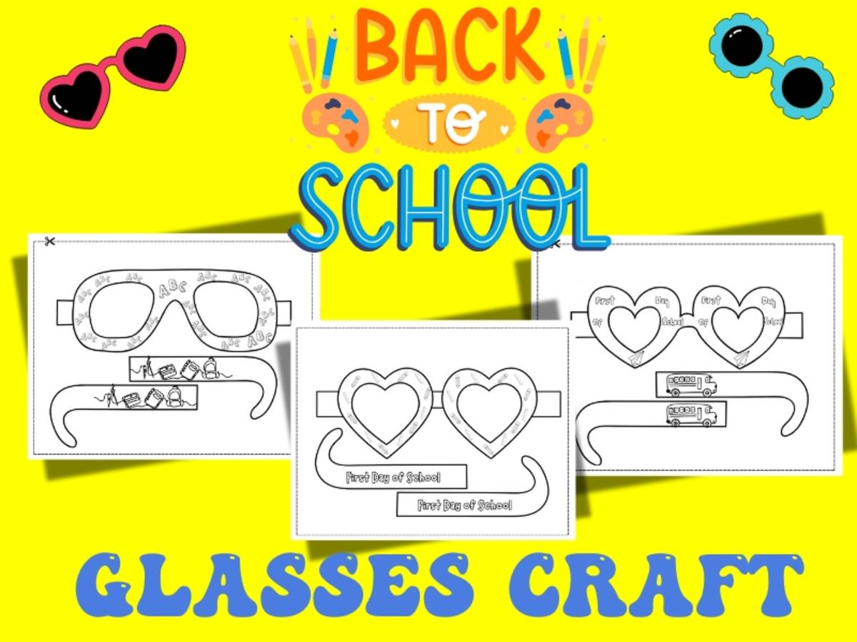 An educational teaching resource from Bright Education entitled Back to School Glasses Craft | First Day of School Coloring & Wearable downloadable at Teach Simple.