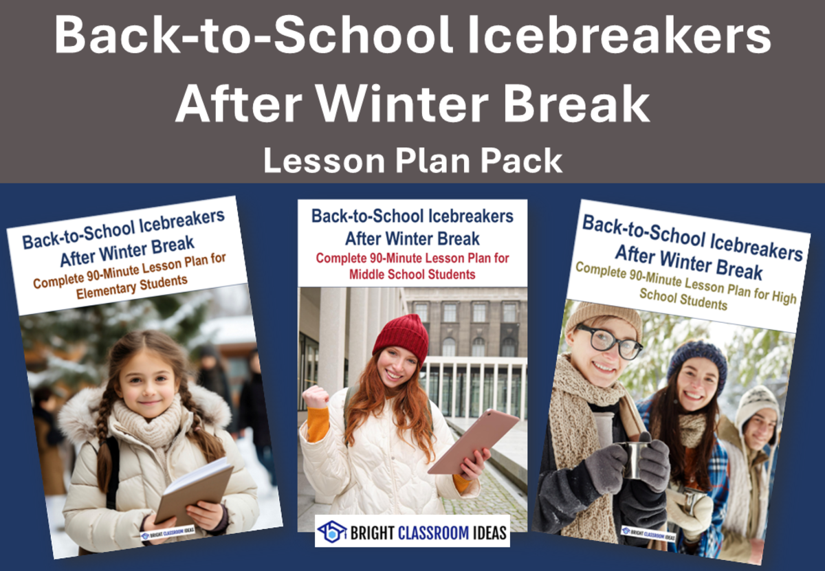 An educational teaching resource from Bright Classroom Ideas Marketplace entitled Back-to-School Icebreakers After Winter Break - 3 Lesson Pack downloadable at Teach Simple.