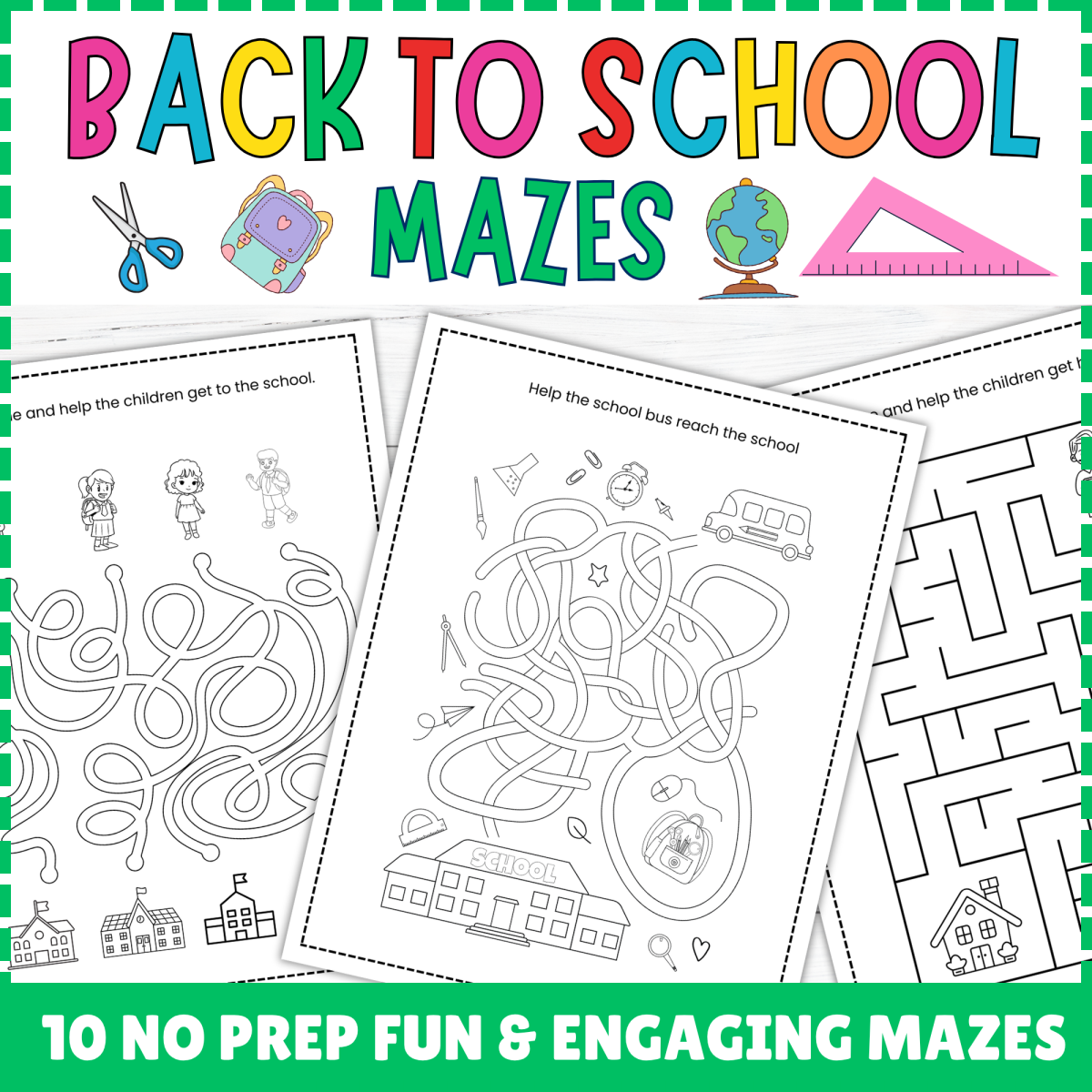 An educational teaching resource from Perfect_Printables entitled Back To School Maze Puzzles | No Prep Fun & Engaging Activities downloadable at Teach Simple.