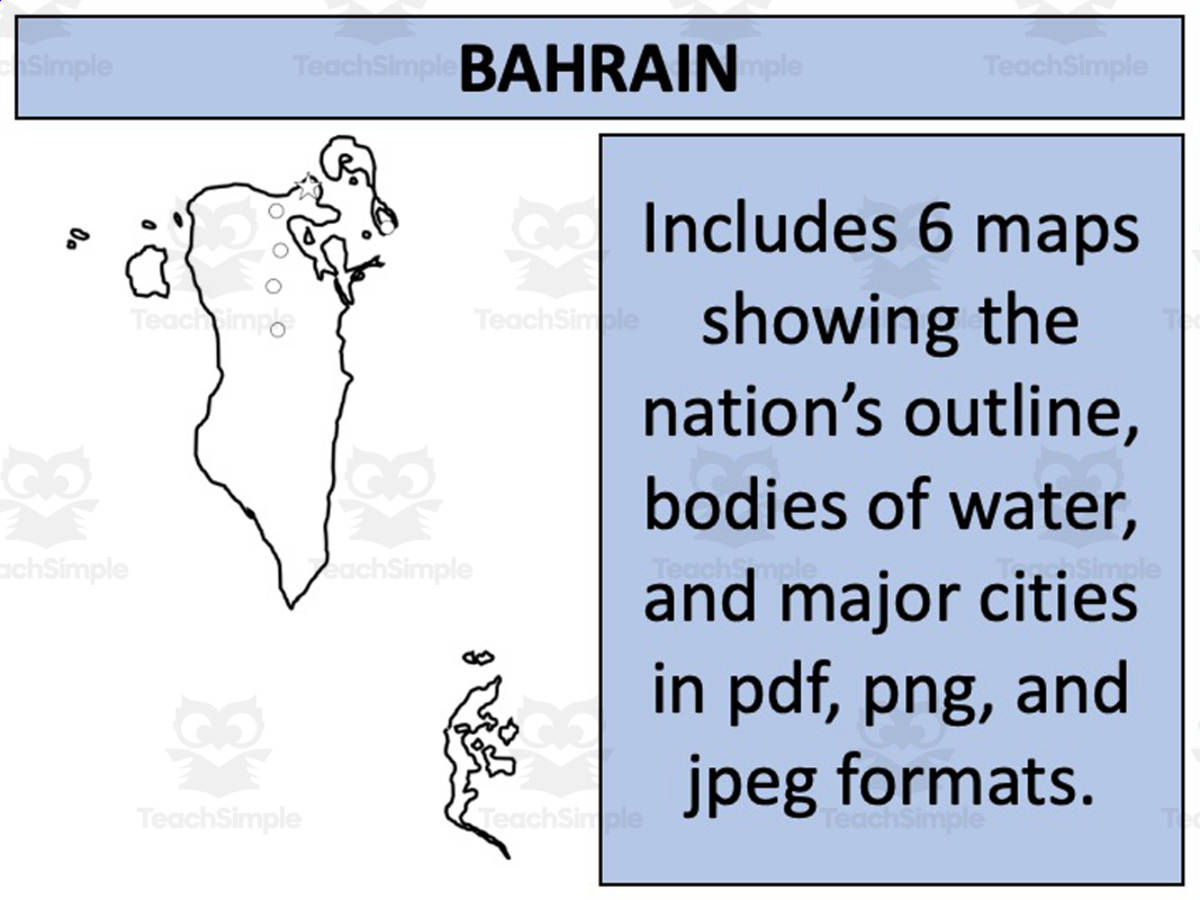 An educational teaching resource from Mr Gray History entitled Bahrain Map Resources downloadable at Teach Simple.