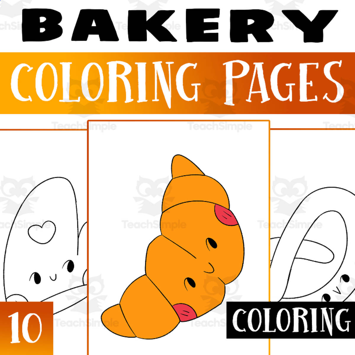 An educational teaching resource from Lapiiin Art Activities entitled Bakery Coloring Pages Worksheet Activity For Morning Work downloadable at Teach Simple.