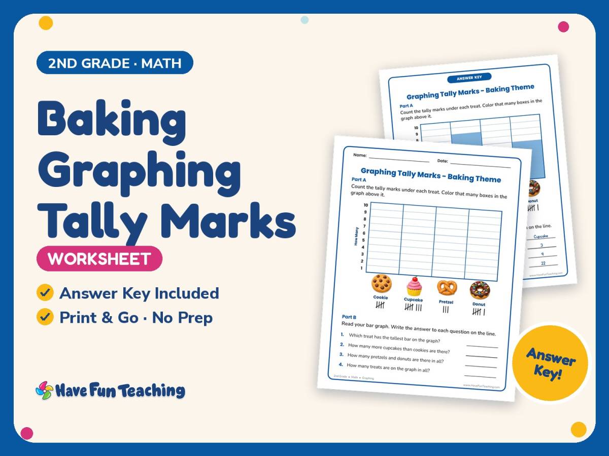 Baking Graphing Tally Marks Worksheet – 2nd Grade Math Practice preview