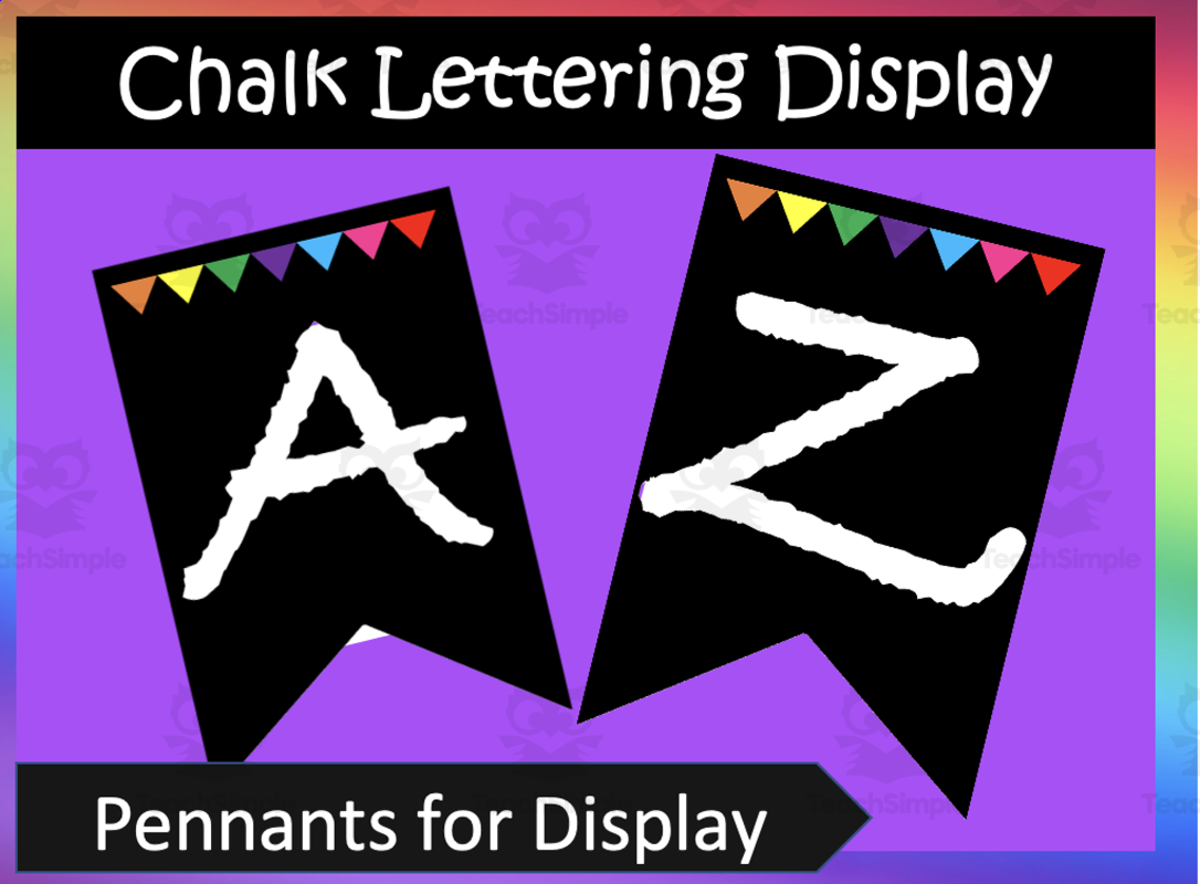 An educational teaching resource from Mrs. B Secondary Math entitled B&W Lettering Display Bunting - Pennant - Editable downloadable at Teach Simple.