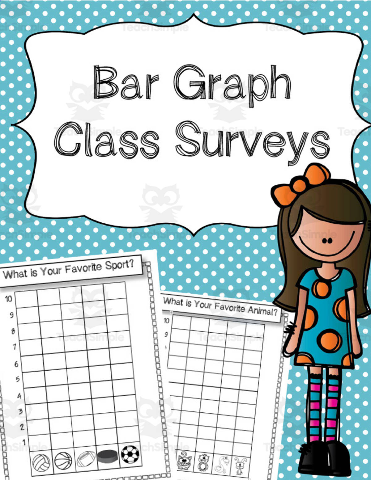 An educational teaching resource from Katie Maurice entitled Bar Graph Class Surveys downloadable at Teach Simple.