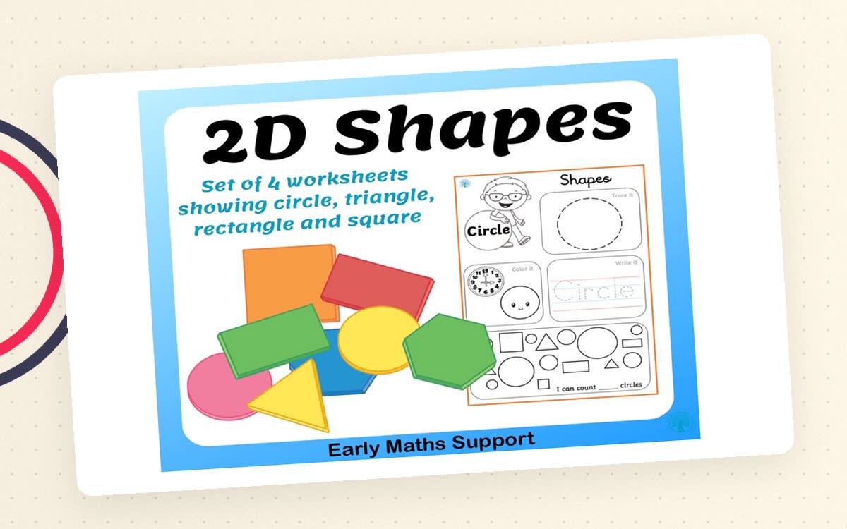 An educational teaching resource from SEN Resource Source entitled Basic 2D Shapes Worksheets downloadable at Teach Simple.
