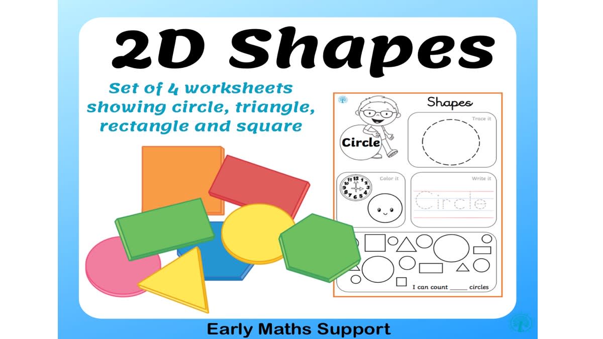 An educational teaching resource from SEN Resource Source entitled Basic 2D Shapes Worksheets downloadable at Teach Simple.