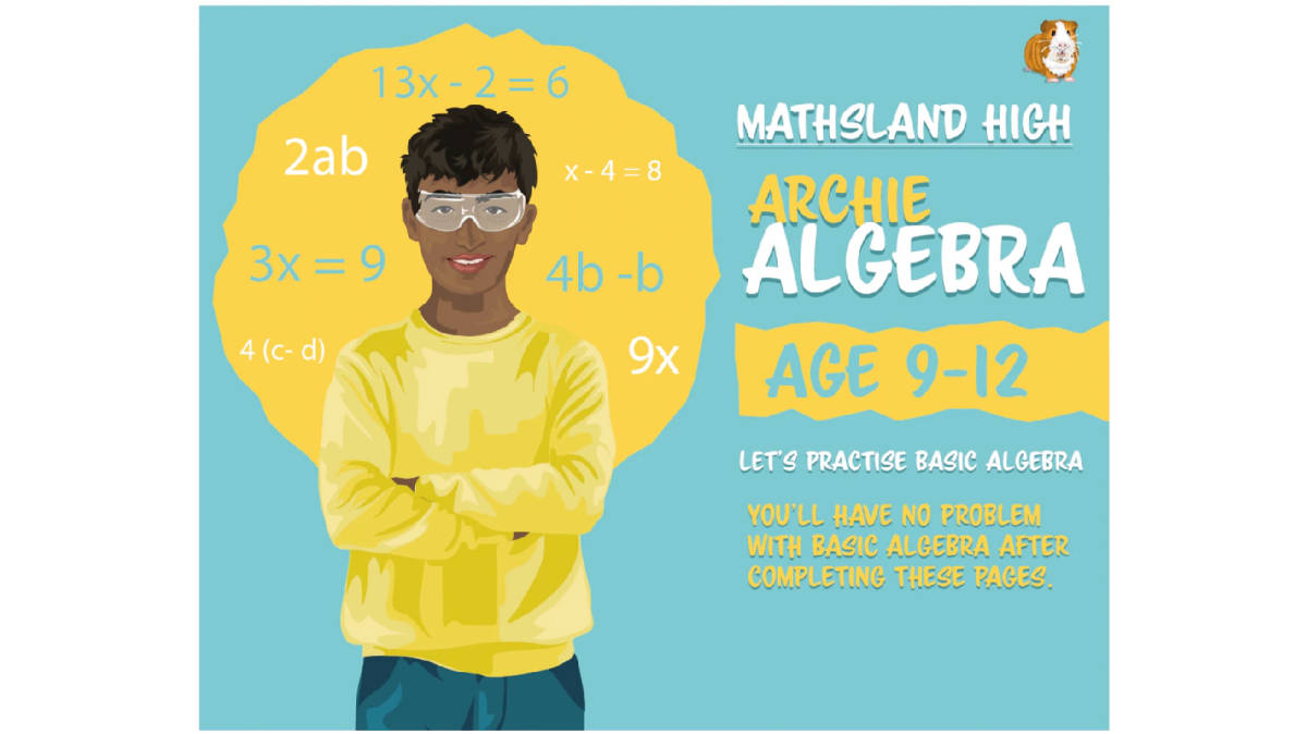 An educational teaching resource from Guinea Pig Education entitled Basic Algebra Practice Questions With Answers - Age 9-12 downloadable at Teach Simple.