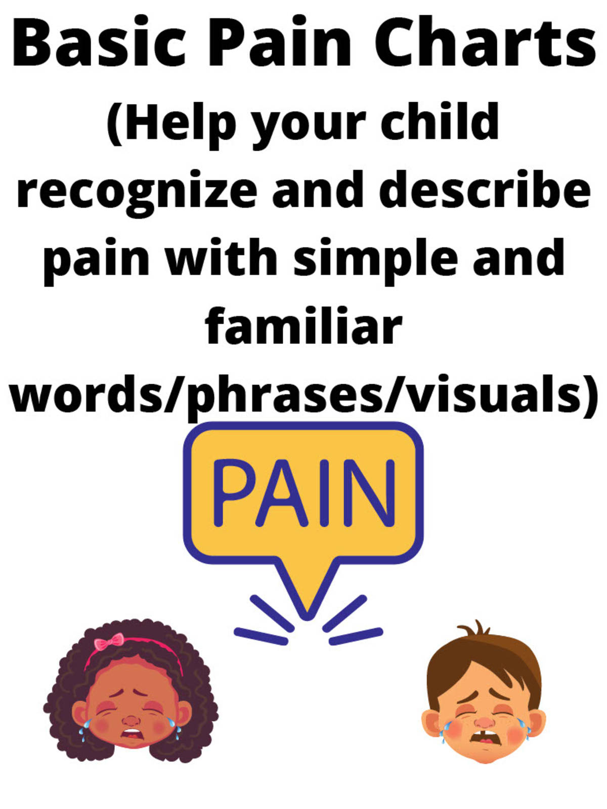 An educational teaching resource from Miracles and Moree Therapy LLC entitled Basic Pain Charts downloadable at Teach Simple.