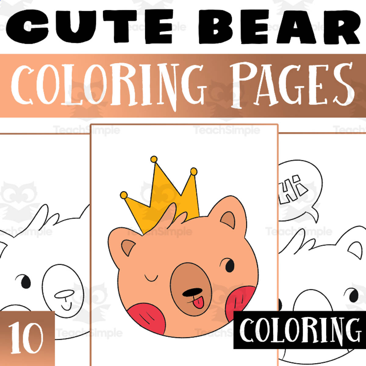 An educational teaching resource from Lapiiin Art Activities entitled Bears Coloring pages Worksheet Activities, Bear Coloring Sheets downloadable at Teach Simple.