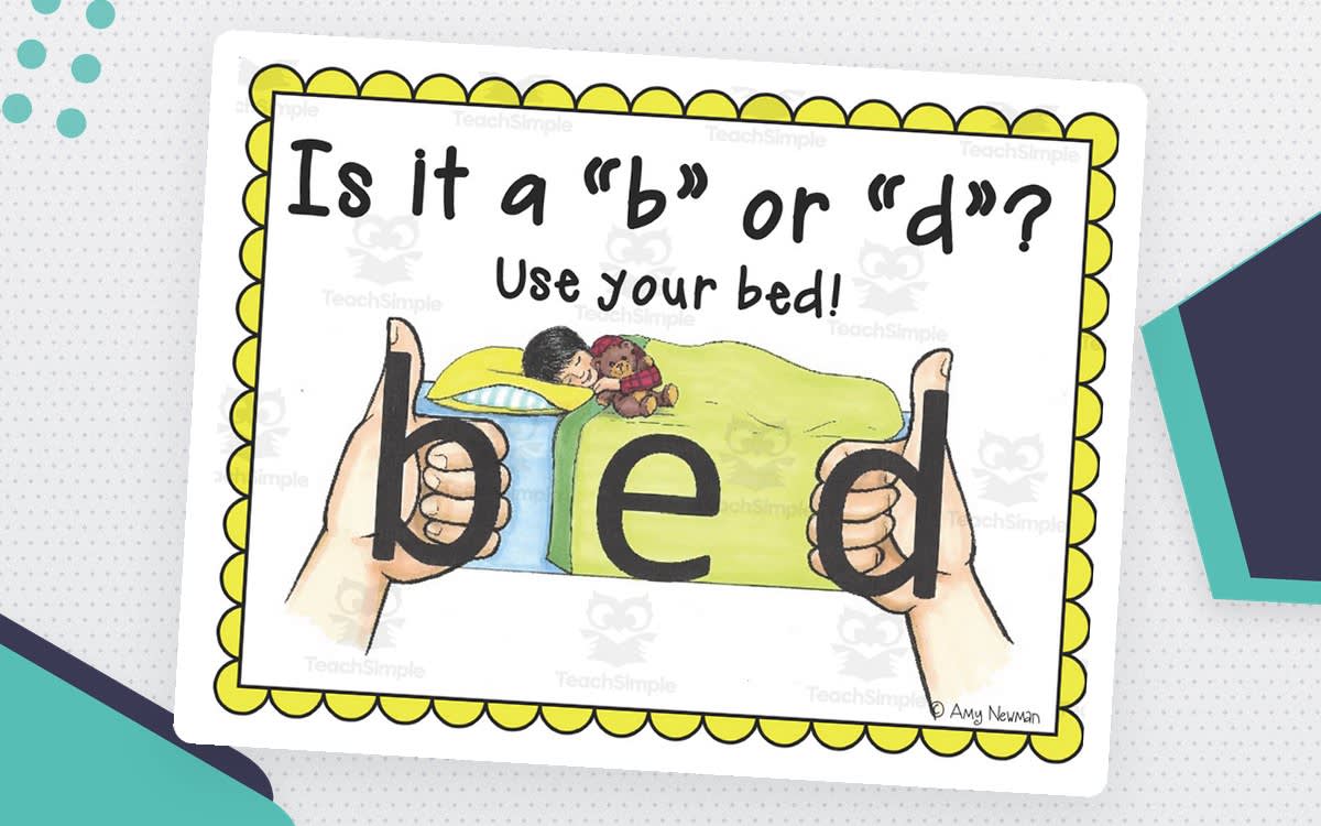 An educational teaching resource from First in Line entitled BED Anchor Chart | Teaching B and D downloadable at Teach Simple.