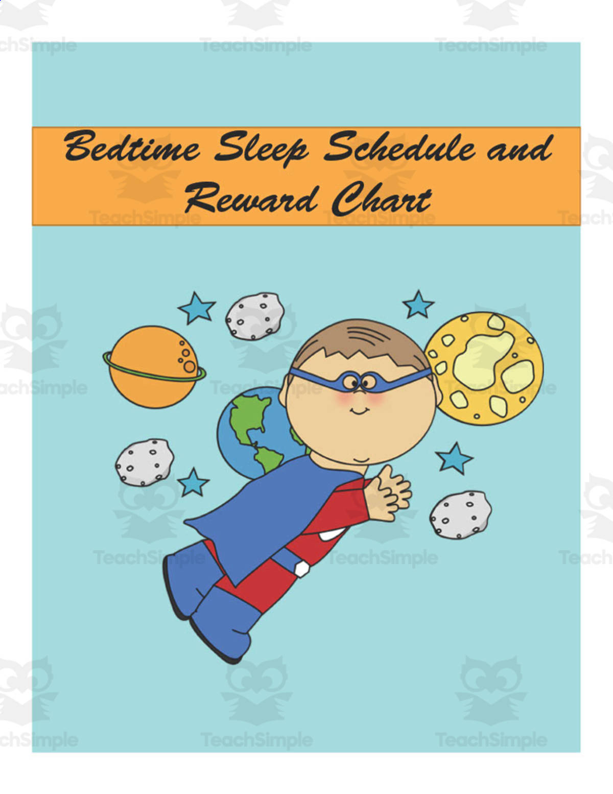 An educational teaching resource from Golden Promise entitled Bedtime Sleep Schedule and Reward Chart downloadable at Teach Simple.