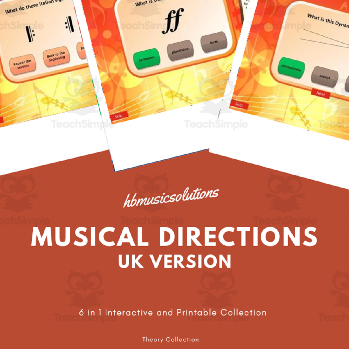 An educational teaching resource from Hbmusicsolutions's Shop entitled Beginner Music Theory: Musical Directions - UK Version downloadable at Teach Simple.