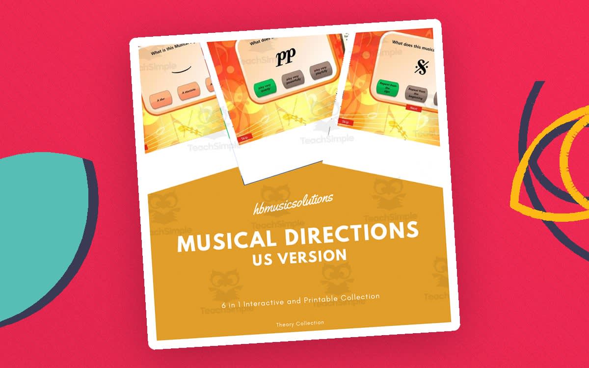 An educational teaching resource from Hbmusicsolutions's Shop entitled Beginner Music Theory: Musical Directions - US Version downloadable at Teach Simple.