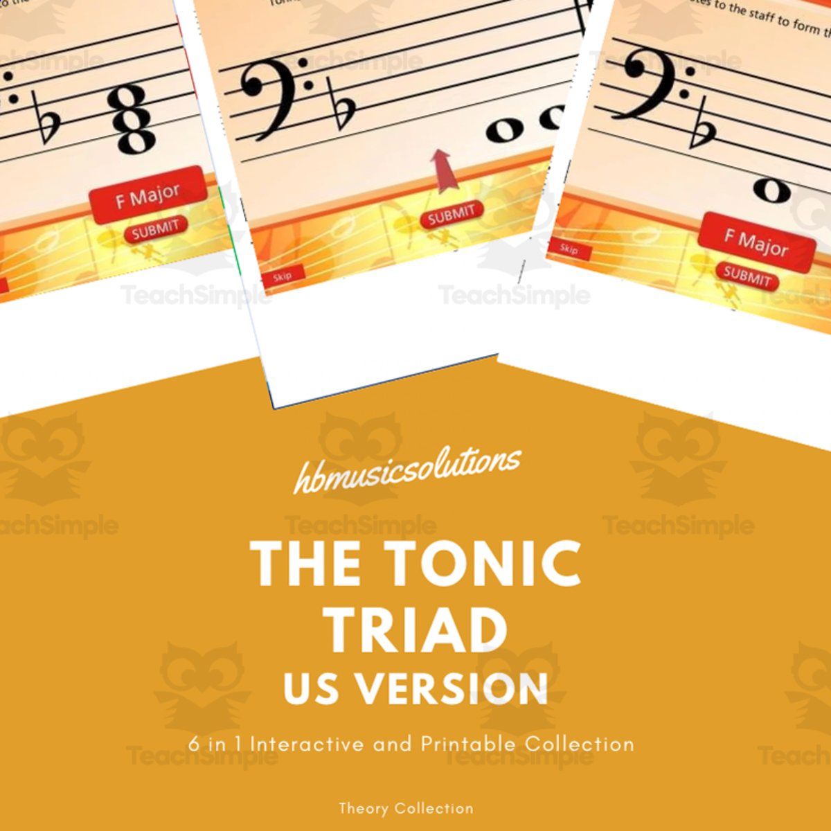 An educational teaching resource from Hbmusicsolutions's Shop entitled Beginner Music Theory: The Tonic Triad - US Version downloadable at Teach Simple.