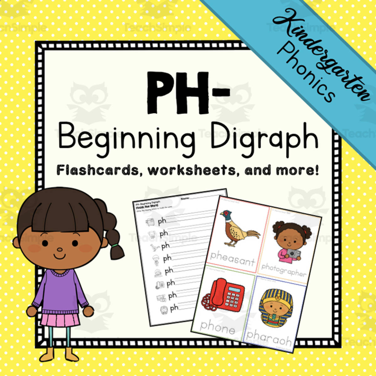 An educational teaching resource from Simply Schoolgirl entitled Beginning Digraph: PH- Activity Packet | Printable Resources Digraphs downloadable at Teach Simple.