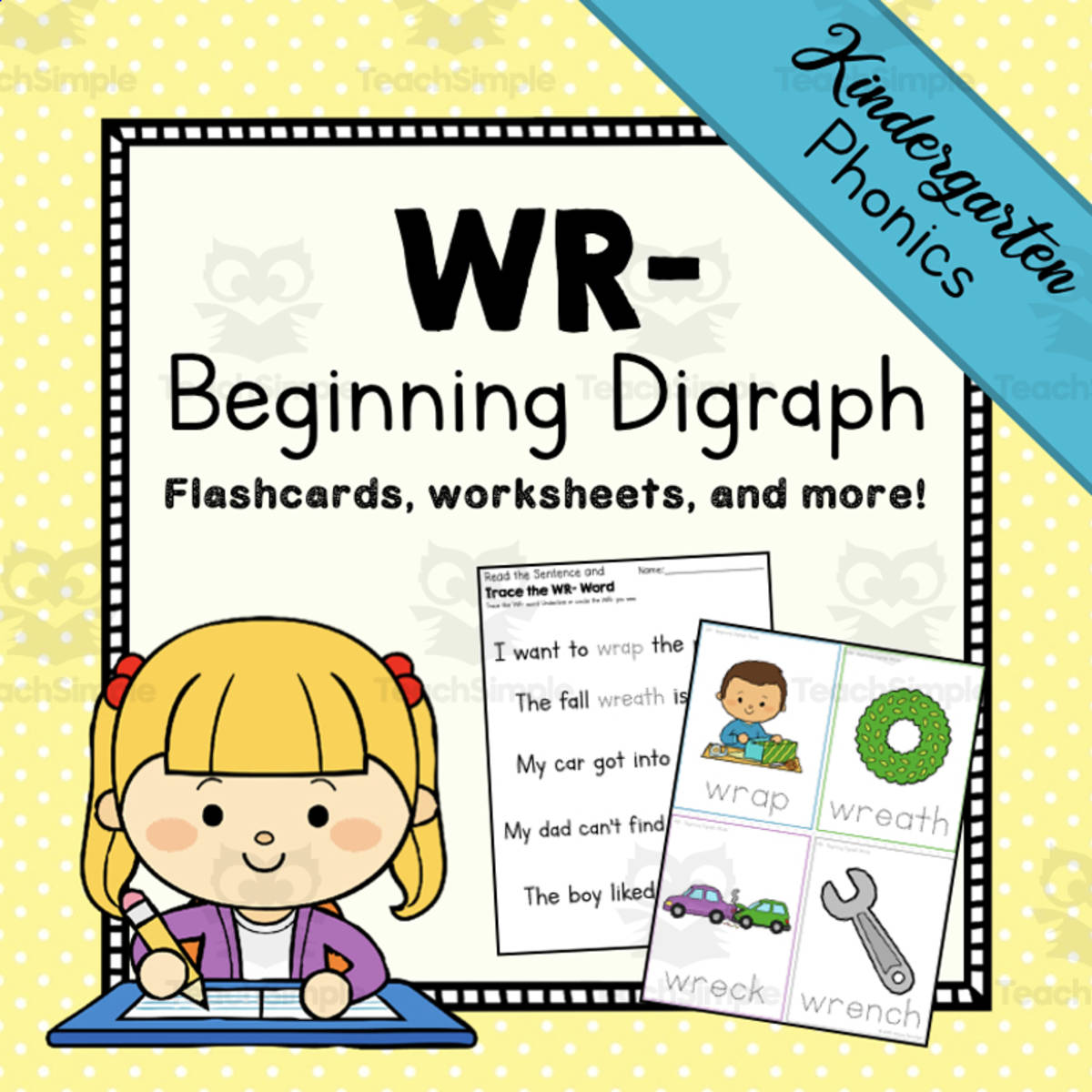 An educational teaching resource from Simply Schoolgirl entitled Beginning Digraph: WR- Activity Packet | Printable Resources to Teach Digraphs downloadable at Teach Simple.