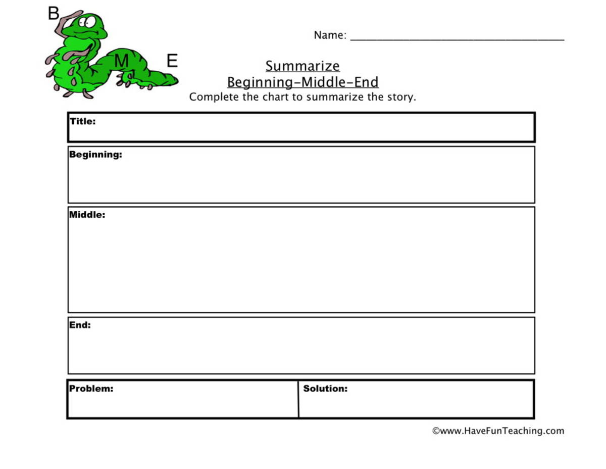 An educational teaching resource from Have Fun Teaching entitled Beginning, Middle, End Worksheet downloadable at Teach Simple.
