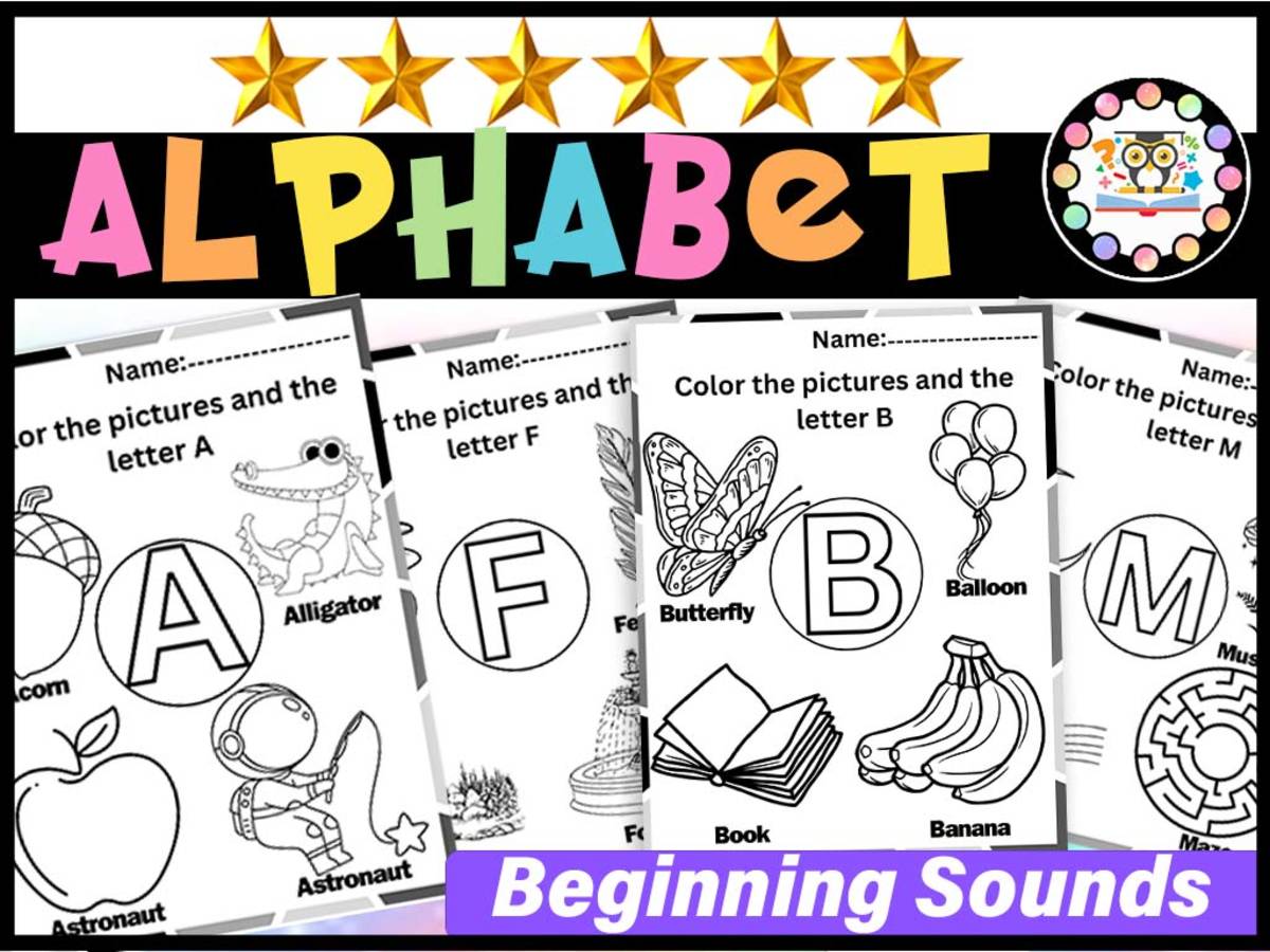 An educational teaching resource from LAMO entitled Beginning Sounds Color It! Alphabet Worksheets | Alphabet Activities downloadable at Teach Simple.