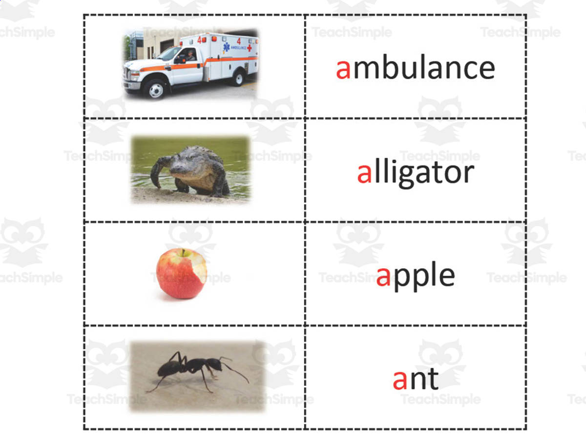 An educational teaching resource from Golden Promise entitled Beginning Sounds Match Cards | Letters A-F downloadable at Teach Simple.