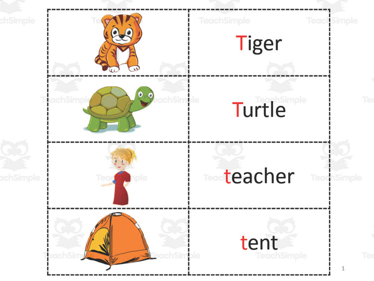 An educational teaching resource from Golden Promise entitled Beginning Sounds Match Cards | Letters T-Z downloadable at Teach Simple.