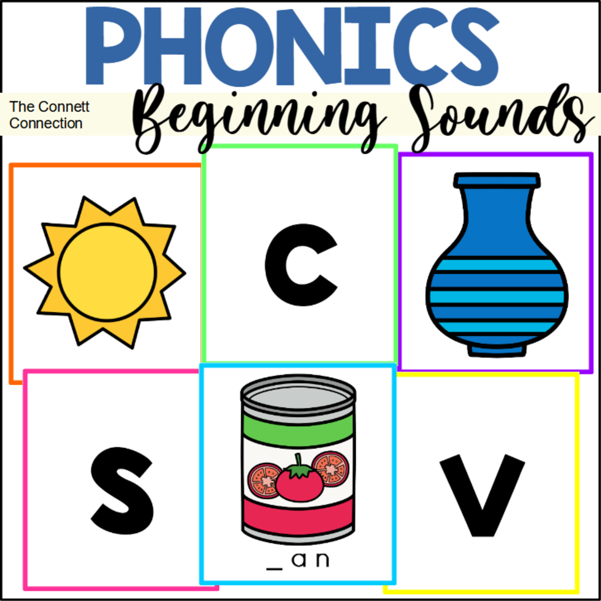 An educational teaching resource from The Connett Connection entitled Beginning Sounds Matching Game downloadable at Teach Simple.