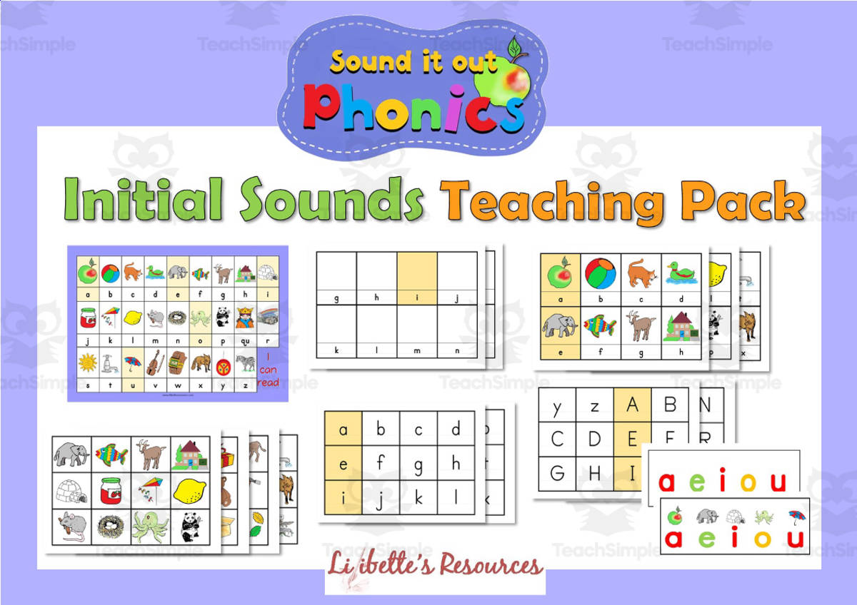 An educational teaching resource from Lilibette's Resources entitled Beginning Sounds Picture Cards: Alphabet Chart and Alphabet Flashcards downloadable at Teach Simple.