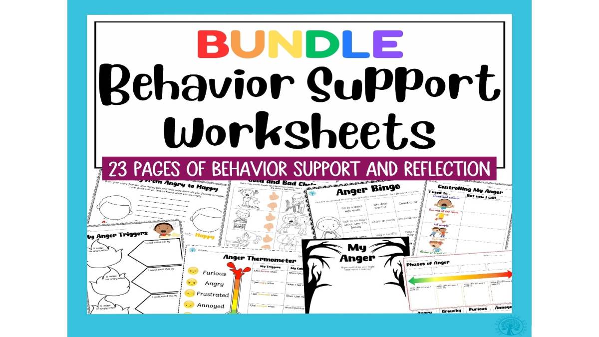 An educational teaching resource from SEN Resource Source entitled Behavior Support Worksheet Bundle downloadable at Teach Simple.