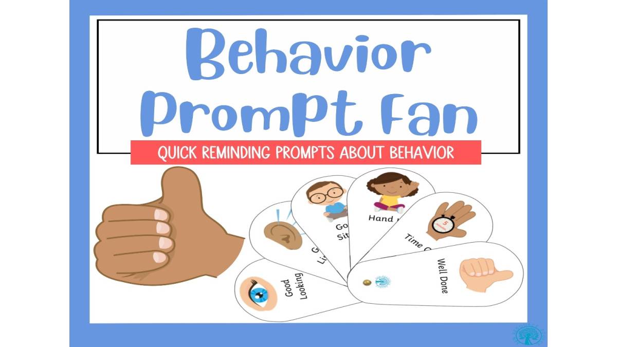 An educational teaching resource from SEN Resource Source entitled Behaviour Prompt Fans downloadable at Teach Simple.
