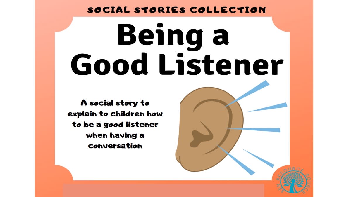 An educational teaching resource from SEN Resource Source entitled Being a Good Listener Social Story downloadable at Teach Simple.