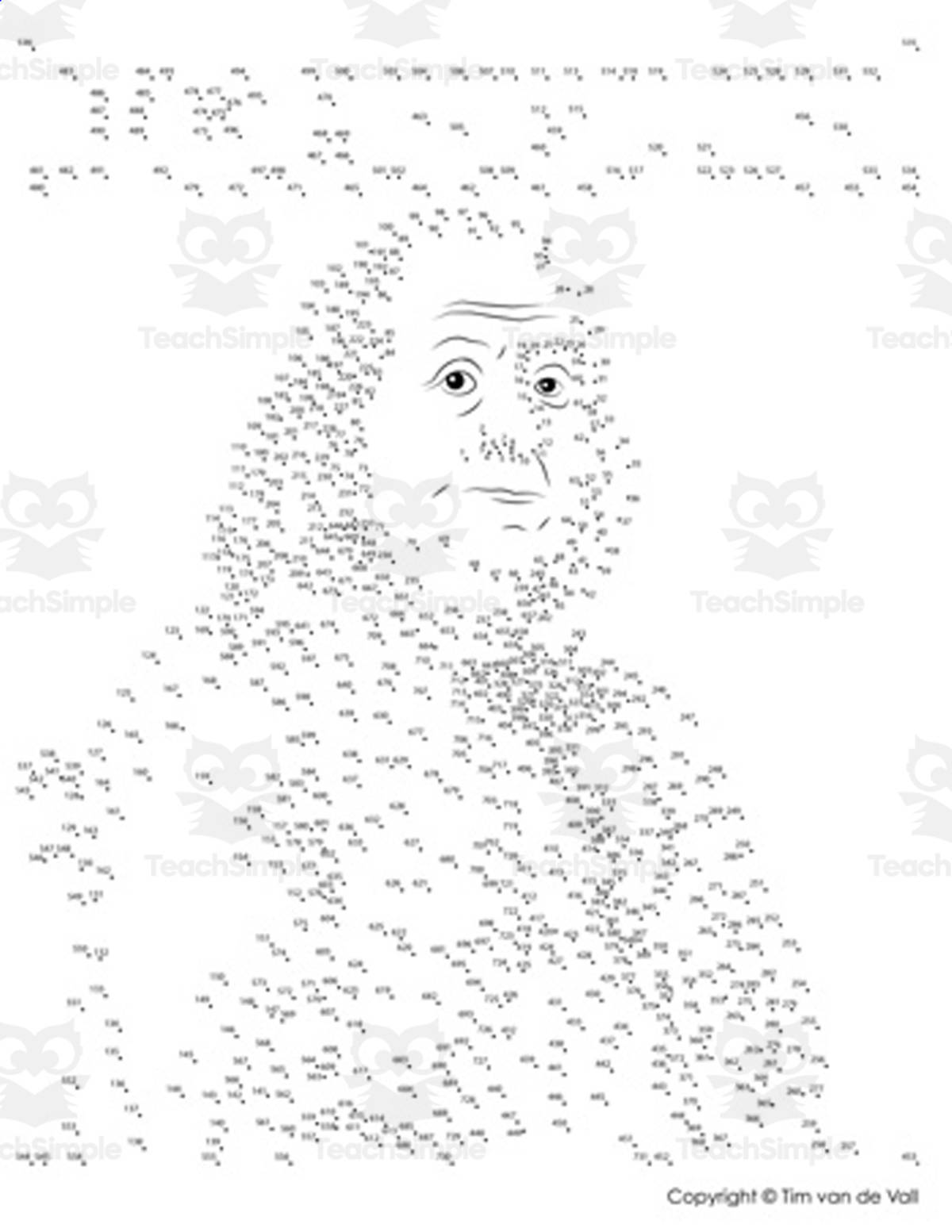 An educational teaching resource from Tim's Printables entitled Benjamin Franklin Dot-to-Dot downloadable at Teach Simple.