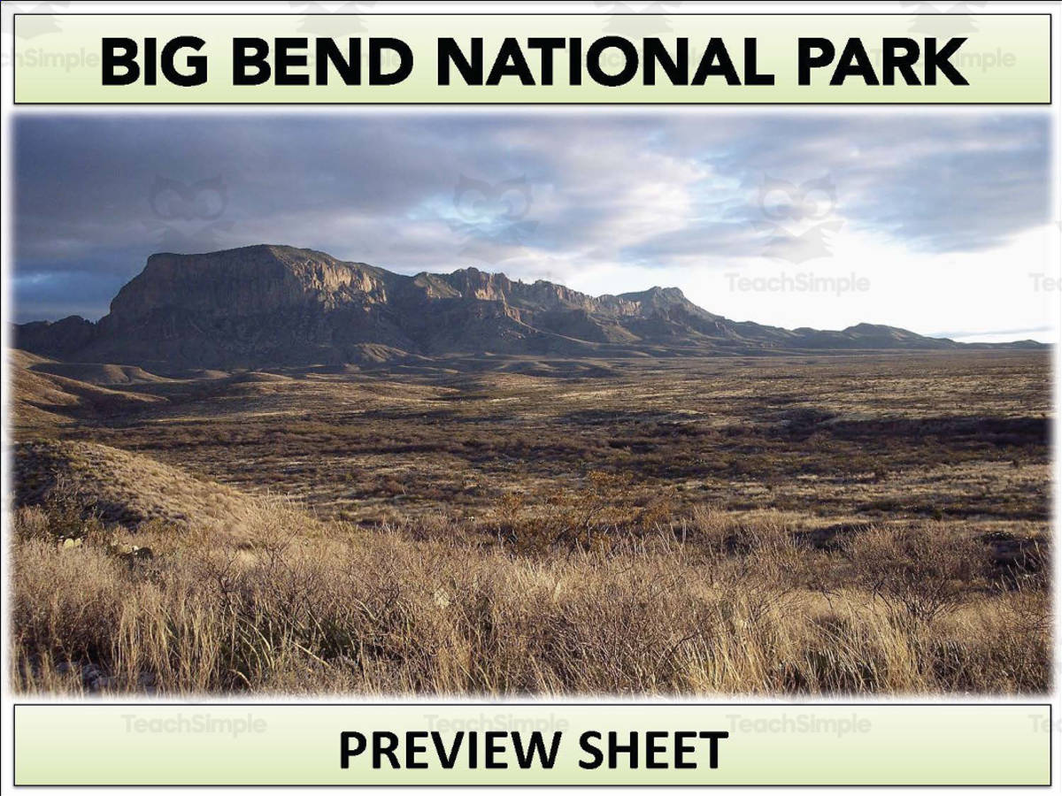 An educational teaching resource from Mr Gray History entitled Big Bend National Park Geography Unit downloadable at Teach Simple.