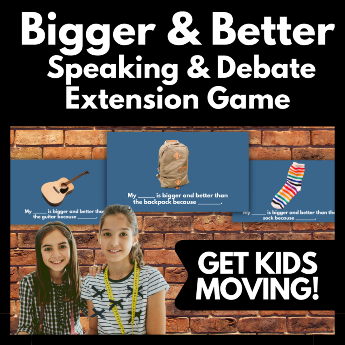 An educational teaching resource from Melissa Is Teaching entitled Bigger & Better Speaking Debate Extension Activity ELL SPED Gate downloadable at Teach Simple.