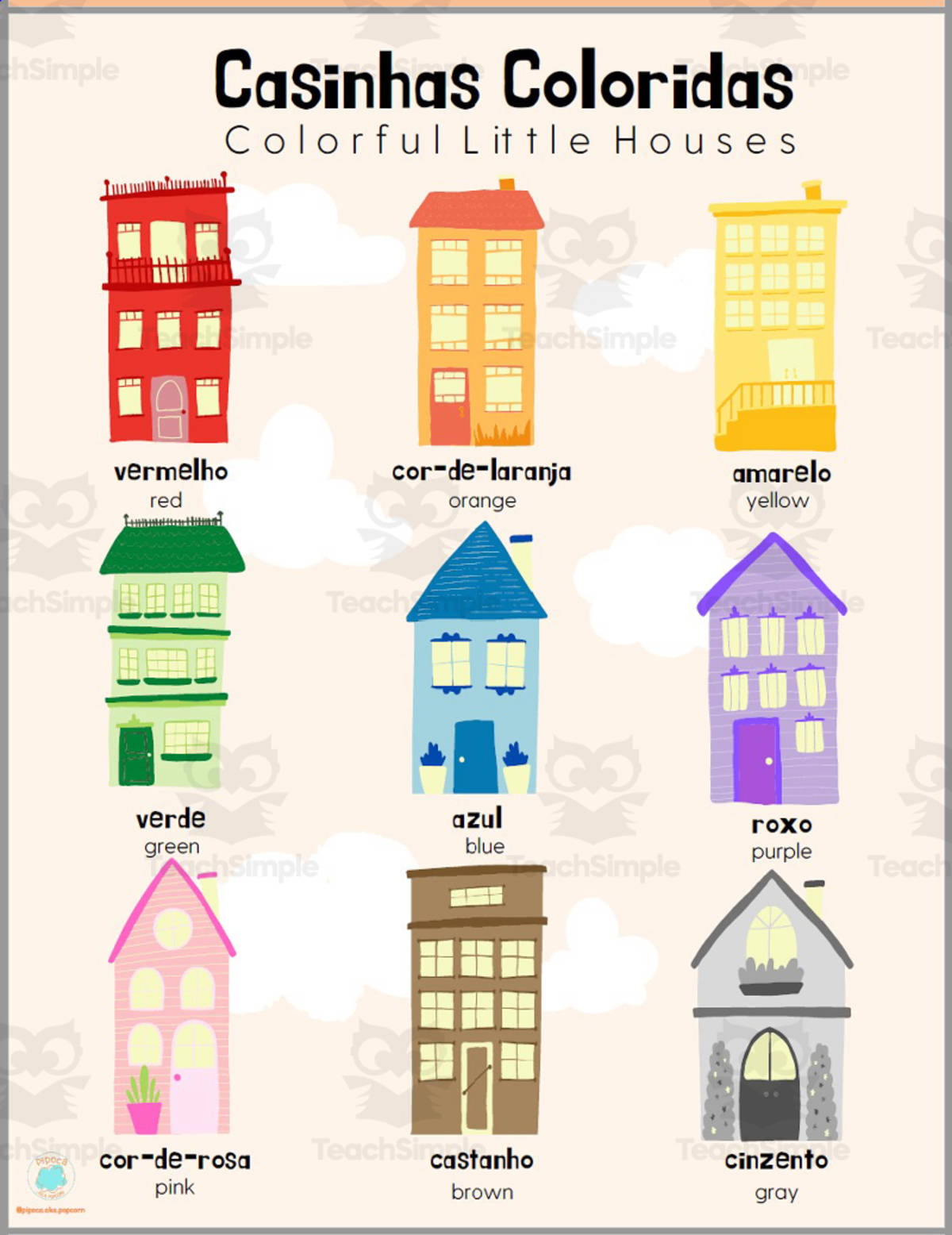 An educational teaching resource from Christine Dias entitled Bilingual Colors Poster, European Portuguese - English downloadable at Teach Simple.