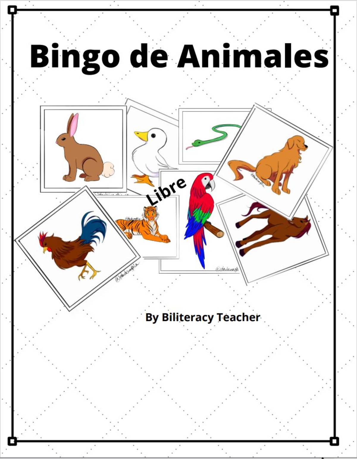 An educational teaching resource from The Biliteracy Teacher entitled Bingo de Animales downloadable at Teach Simple.