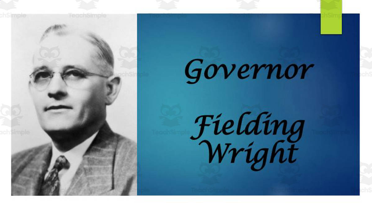 An educational teaching resource from Mr. Matthews Teacher Store entitled Biography: Fielding Wright PPT downloadable at Teach Simple.