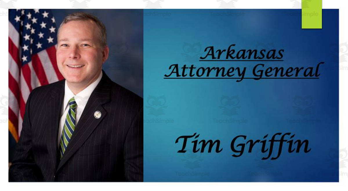 An educational teaching resource from Mr. Matthews Teacher Store entitled Biography: Tim Griffin PPT AR Attorney downloadable at Teach Simple.