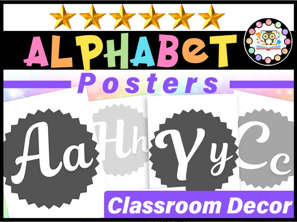 An educational teaching resource from LAMO entitled Black and White Classroom Decor Alphabet Posters downloadable at Teach Simple.