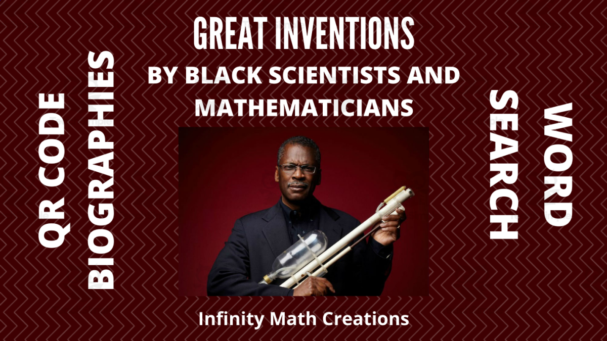 An educational teaching resource from Infinity Math Creations entitled Black History Fun Pack--Word Search and Biography QR code--Famous Inventors downloadable at Teach Simple.