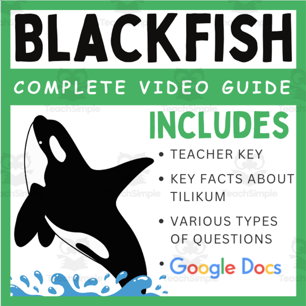 An educational teaching resource from EduPal Learning entitled Blackfish (2013): Complete Video Guide downloadable at Teach Simple.