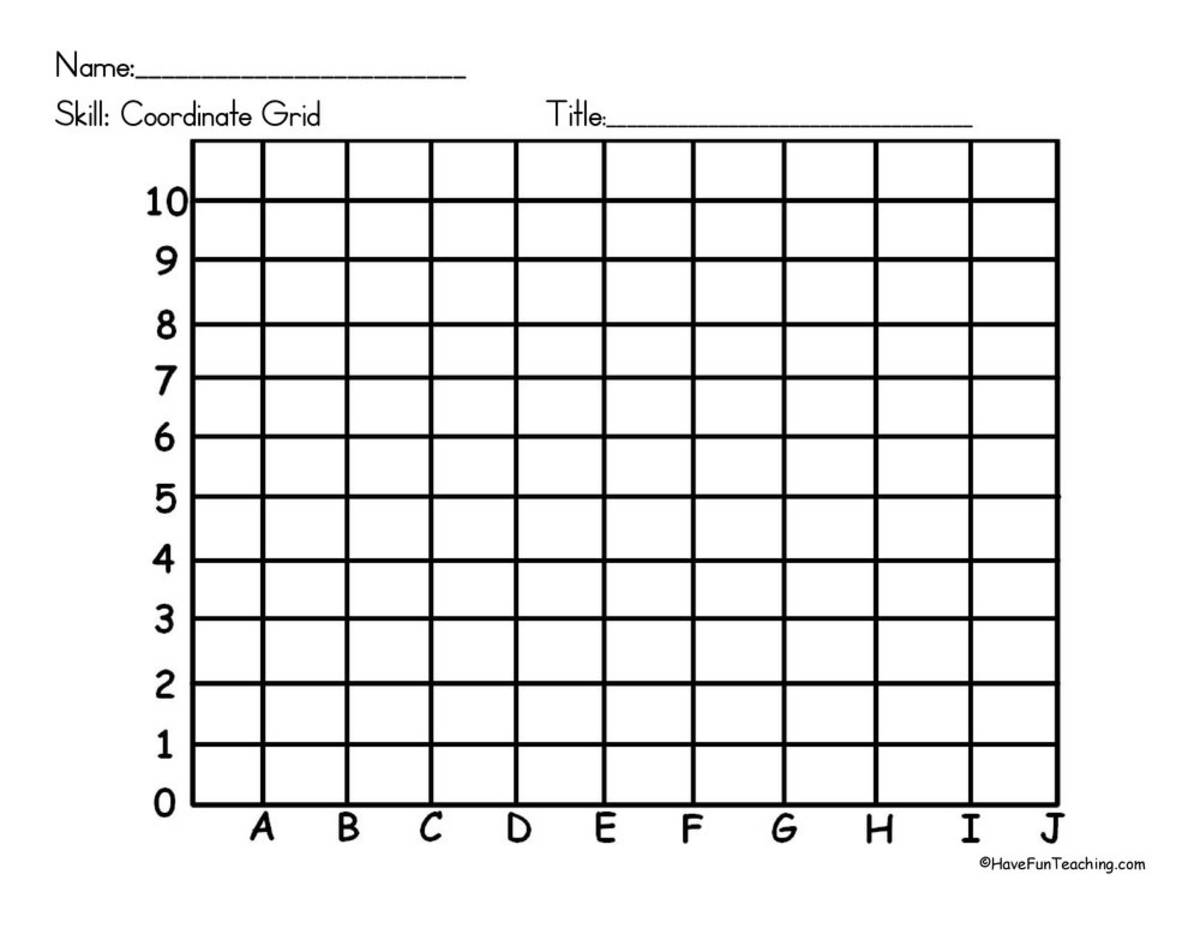 An educational teaching resource from Have Fun Teaching entitled Blank Coordinate Grid – Math Reference downloadable at Teach Simple.