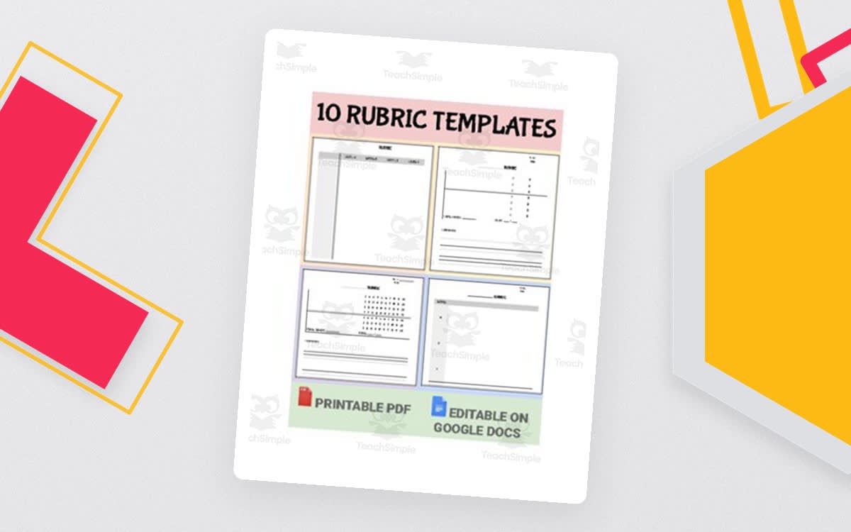 An educational teaching resource from Roombop entitled Blank Rubric Template – Editable in Google Docs downloadable at Teach Simple.