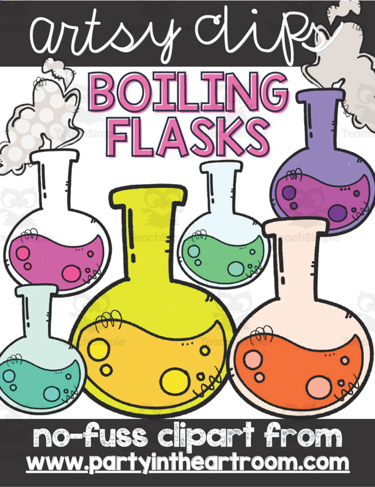 An educational teaching resource from Party in the Art Room - Arts & Crafts for Kids | Arts Integration entitled Boiling Flasks Clipart downloadable at Teach Simple.