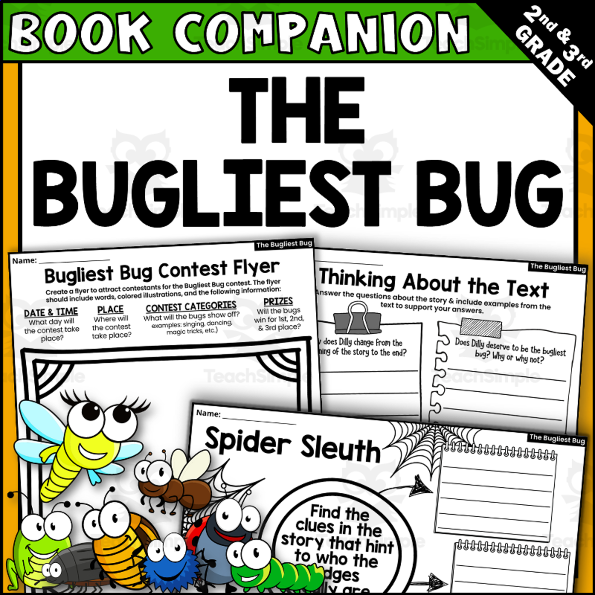 An educational teaching resource from Creatively Gifted entitled Book Companion: The Bugliest Bug Read Aloud downloadable at Teach Simple.