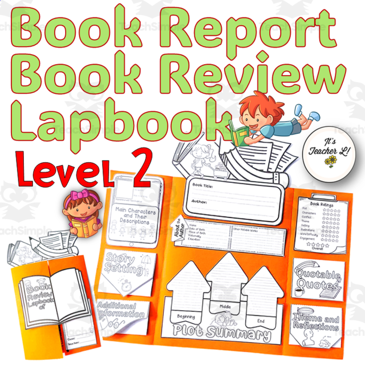 An educational teaching resource from It's Teacher L entitled Book Report | Book Review Lapbook (Level 2) downloadable at Teach Simple.