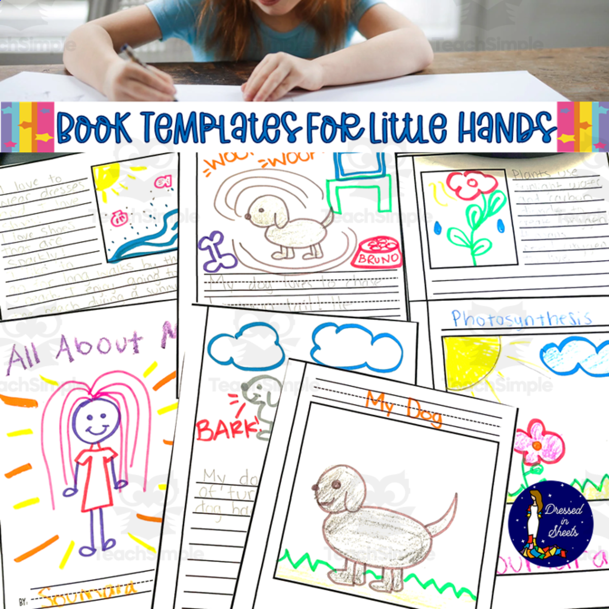 An educational teaching resource from Soumara Siddiqui entitled Book Templates for Little Hands downloadable at Teach Simple.