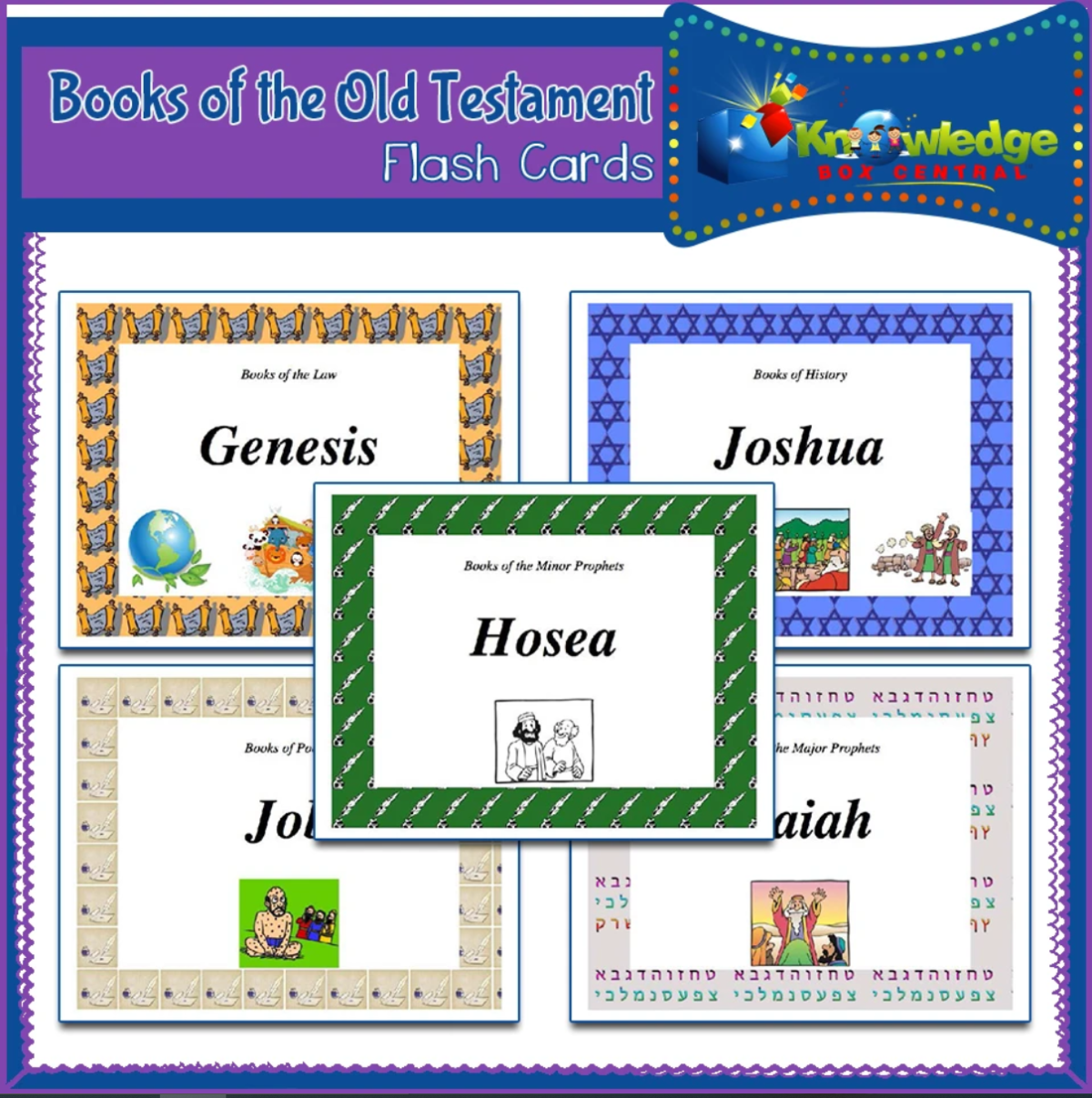 An educational teaching resource from Knowledge Box Central entitled Books of the Old Testament Flash Cards - TABLET downloadable at Teach Simple.