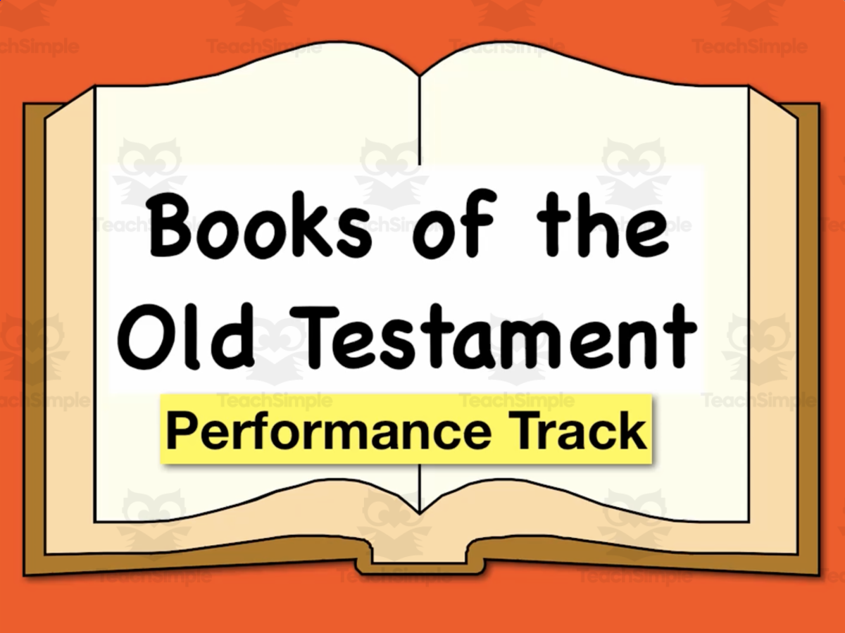 An educational teaching resource from Audio Memory entitled Books of the Old Testament Performance Track downloadable at Teach Simple.