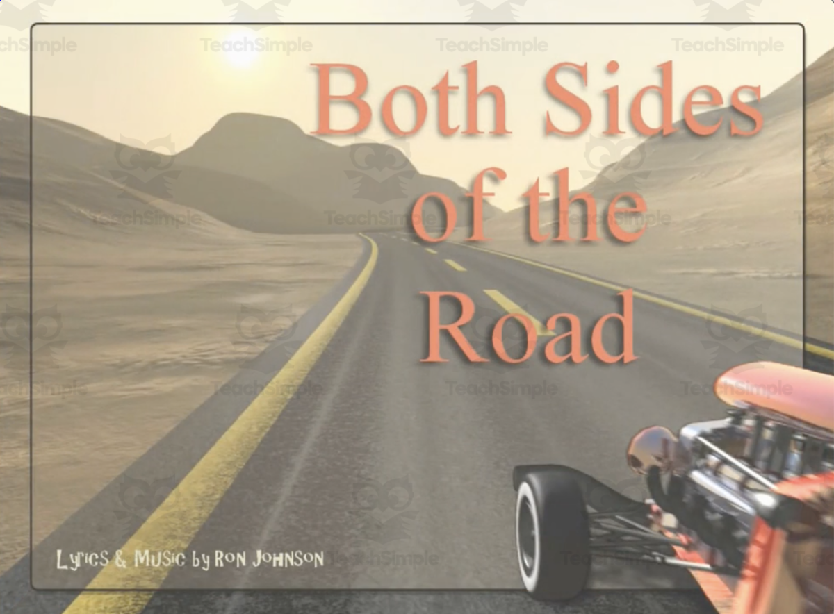 An educational teaching resource from MathDog Media entitled "Both Sides of the Road" Math Song downloadable at Teach Simple.