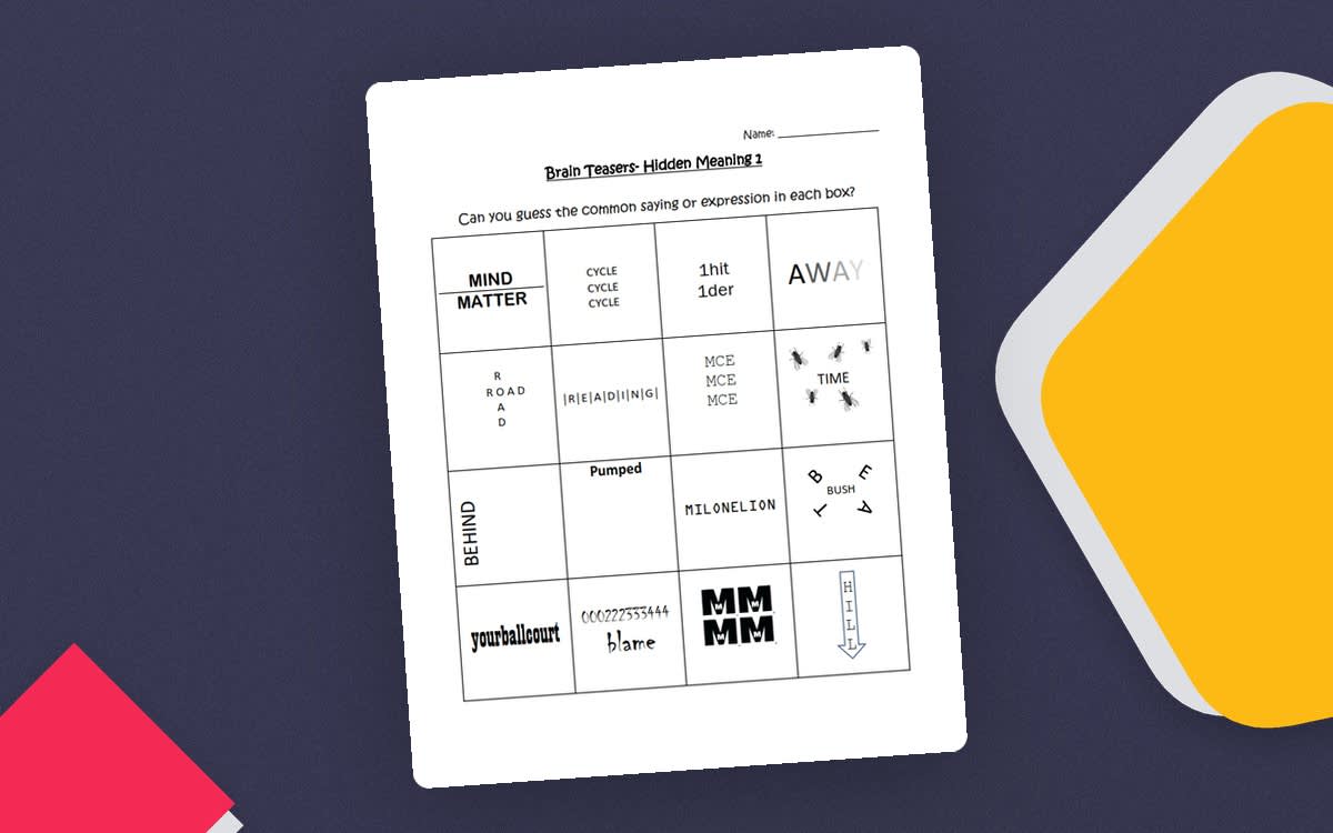 An educational teaching resource from Brave Education entitled Brain Teasers Part 1 – Hidden Meaning Puzzles downloadable at Teach Simple.