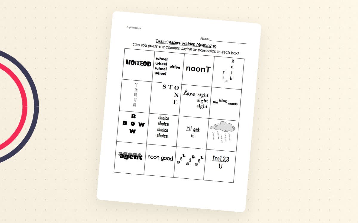 An educational teaching resource from Brave Education entitled Brain Teasers – Hidden Meaning Puzzles (Part 4) downloadable at Teach Simple.